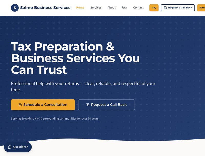 Salmo Business Services website